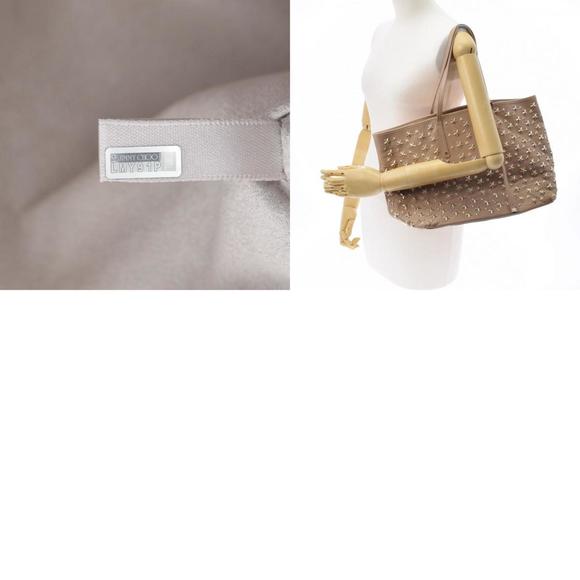 JIMMY CHOO Jimmy Choo Sophia M star studs beige unisex leather tote bag - Picture 12 of 12